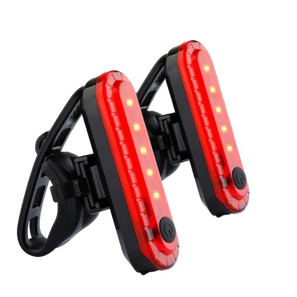 

2pcs usb rechargeable style bike bicycle cycling 4 modes led front rear tail light lamp mountain bike cycling light#55