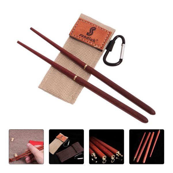 

chopsticks 1 pair camping portable wooden foldable