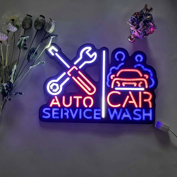 

auto car service wash,party neon lights, suitable for wall decoration, bedroom, living room,festives, event, supplies
