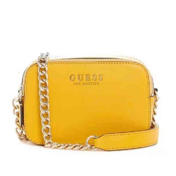 

2021 new gues women's bag large chain solid color double pull camera messenger