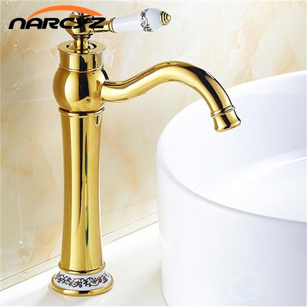 

bathroom sink faucets luxury golden finished copper and cold with diamond porcelain deck mounted basin mixer taps xt825