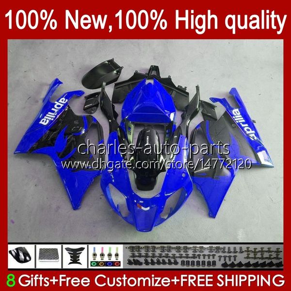 Fairings de Moto para Aprilia RSV1000R Mille RV60 R $ 1000 RSV1000 R $ 04 05 06 Bodywork 11No.44 RSV1000RR RSV 1000 R1000R 1000rr 2004 2005 Bodys Kit Blue Black Stock