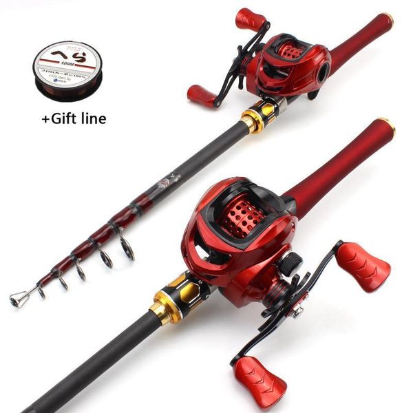 

boat fishing rods rod and reel combination, red bait casting reel, trout 1.8m-2.7m