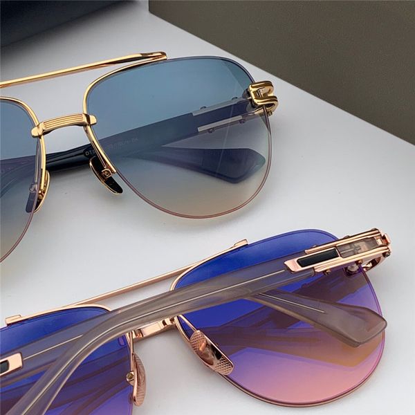 

new 138 sunglasses frameles fashion pilots frame popular design half uv eyewear style lens outdoor 400 protective frame mjucb, White;black