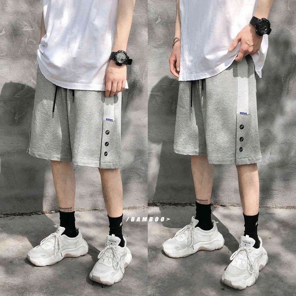

men's shorts summer fashion sports harem casual male cotton gym multi-pocket bodybuilding beach size m-2xl btmh, White;black