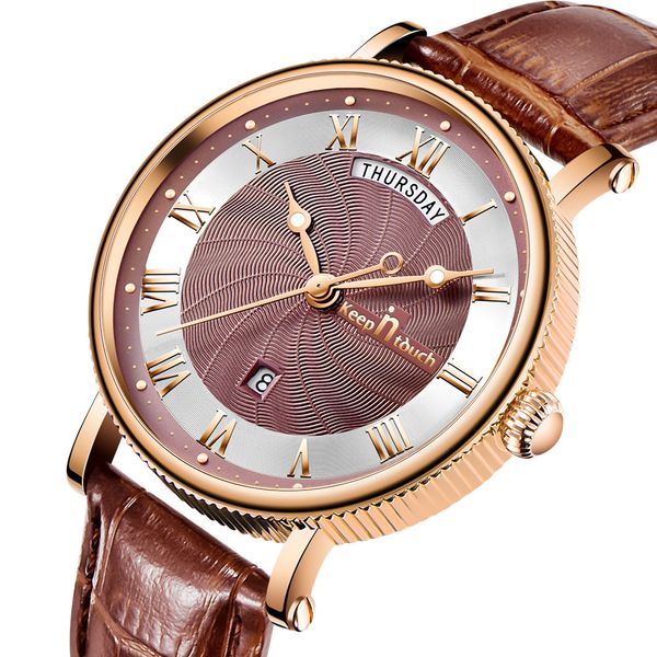 

selling intel new men's multifunctional calendar business sports waterproof watch, Slivery;brown