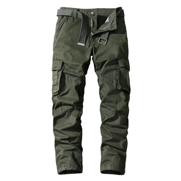 

men's pants khaki casual men military tactical joggers cotton cargo multi-pockets black army long trousers male clothing