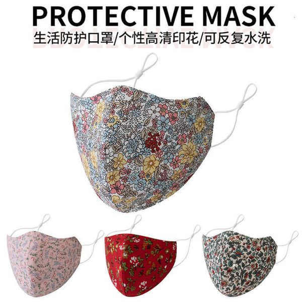 

cotton floral rose dust washable printing folding anti haze three-dimensional mask