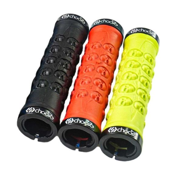 

bike handlebars &components 2pcs/ pair skeleton head handlebar grip cover bicycle handle bar grips non-slip rubber accessories