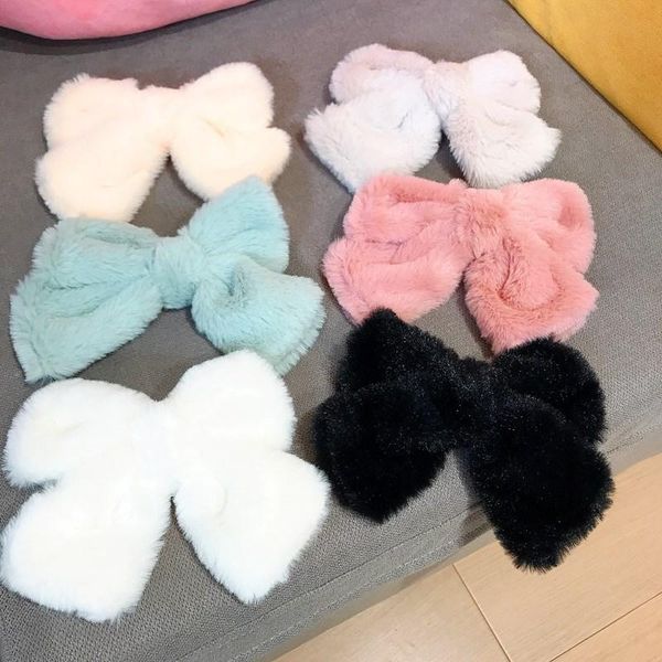 

hair clips & barrettes elegant plush big bow hairpin korean fashion bowknot clip spring bride headpiece accessories for women girls, Golden;silver