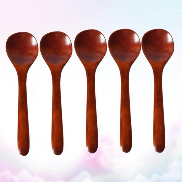 

spoons 5pcs small wooden for cooking honey tea coffee stirring spoon