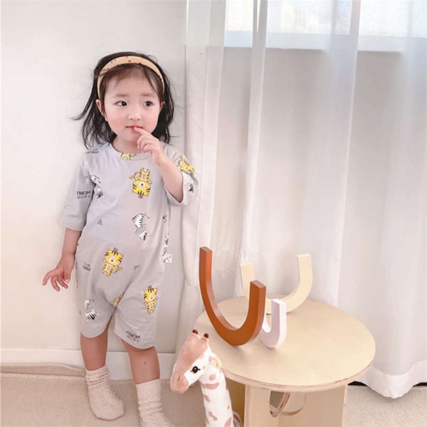 

baby pajamas summer thin cotton nightdrs children's nightgown spring and autumn jumpsuit, Blue;red