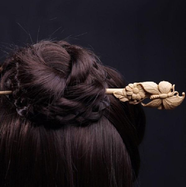 

hair clips & barrettes vintage wood sticks handmade hairpins accessories clip chinese style head fork headwear women simple jewelry gift, Golden;silver