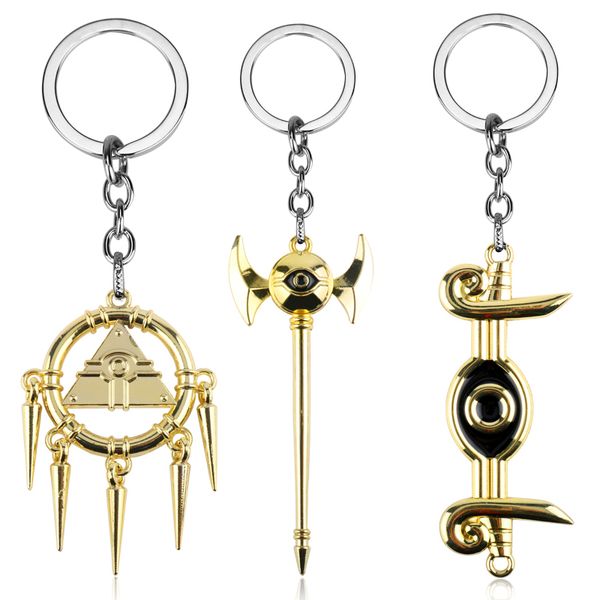

HANCHANG Yu-Gi-Oh Keychain Anime Yugioh Millenium Pyramid Egyptian Eye Of Horus Key Chains Yu Gi Oh Cosplay Keyring Jewelry