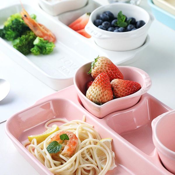 

dishes & plates cute small ceramic love bowl single pudding dessert creative microwave oven baking dinner