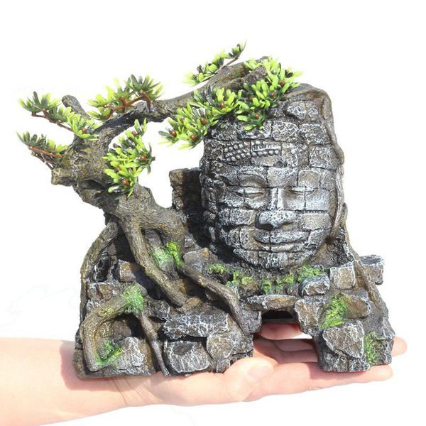 

decorations aquarium stone buddha rockery decoration ornaments fish shrimp shelter fishtank landscaping aquascape decor accessories
