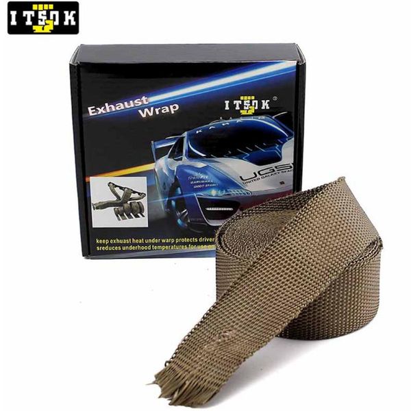 

itsok fiberglass heat shield wrap 10m motorcycle exhaust thermal tape header pipe protection roll car manifold insulation