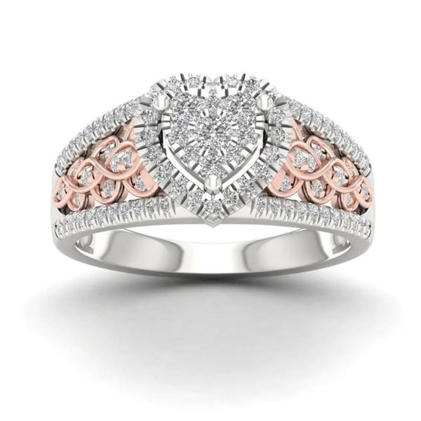 

wedding rings mfy fashion heart love zircon ring for women luxury party engagement weddiing jewelry accessories, Slivery;golden