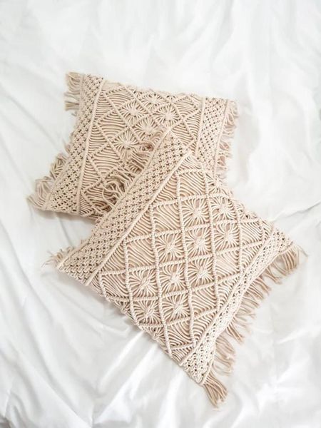 

cushion/decorative pillow mom's yard macrame handmade cotton thread pillowcase bohemia moroccan sofa cushion cover decorative high-end