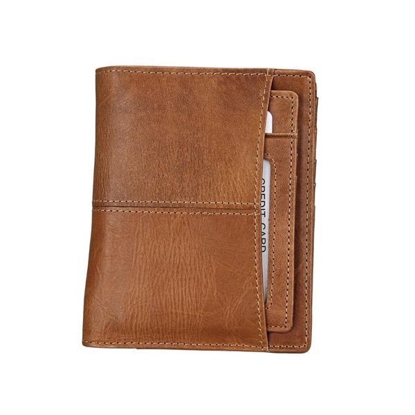 

wallets genuine leather men short purse small vintage wallet cowhide card holder pocket, Red;black