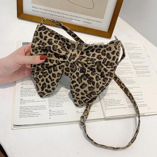 

evening bags chic women animal pattern shoulder pouch all-match canvas bowknot crossbody casual ladies small purse shopping