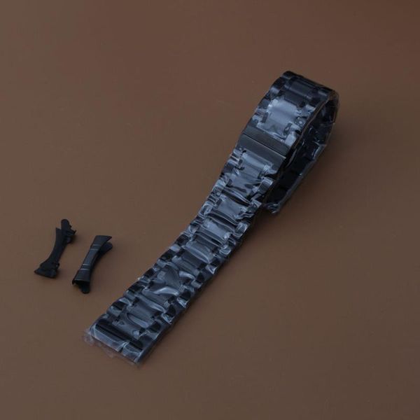 

watch bands promotion watchbands fit baogela 21mm black curved ends stainless steel strap bracelet with butterfly buckle mens, Black;brown