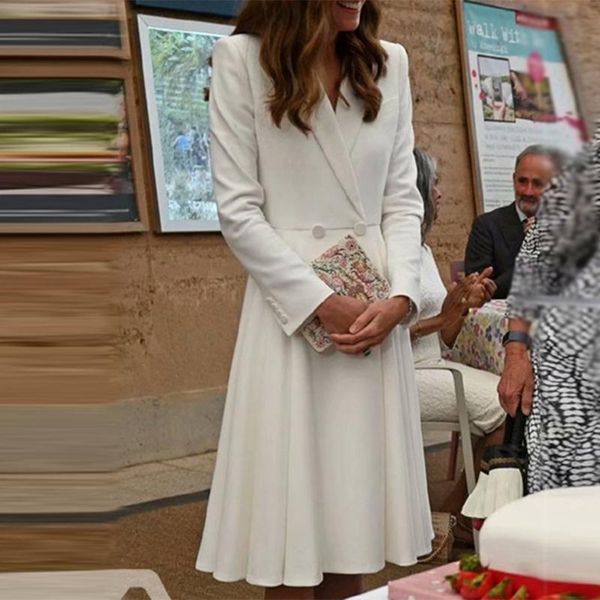 

casual dresses 2021 autumn dress women fashion design white long sleeve office lady elegant suit, Black;gray