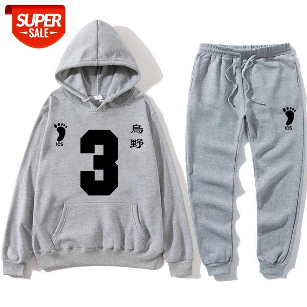 

volleyball junior hoodie suits black letter printing hoodies sweatshirts suits harajuku casual pullover streetwear moletom #ae2z, Gray