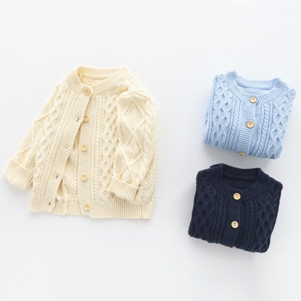 

pullover 2021 baby boy knit carding est candy color clothing kids born knitted jacket long sleeve girls toddler sweaters, Blue