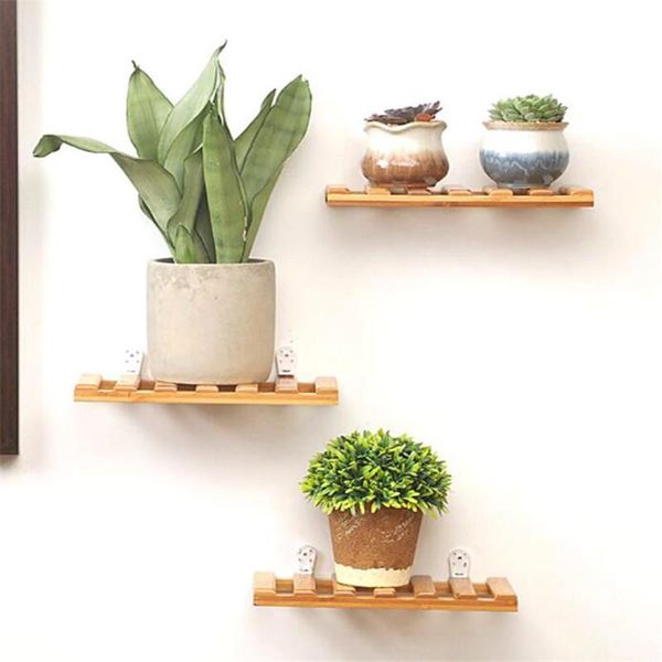 

other home decor wall decoration bamboo storage rack mounted flower stand organizer