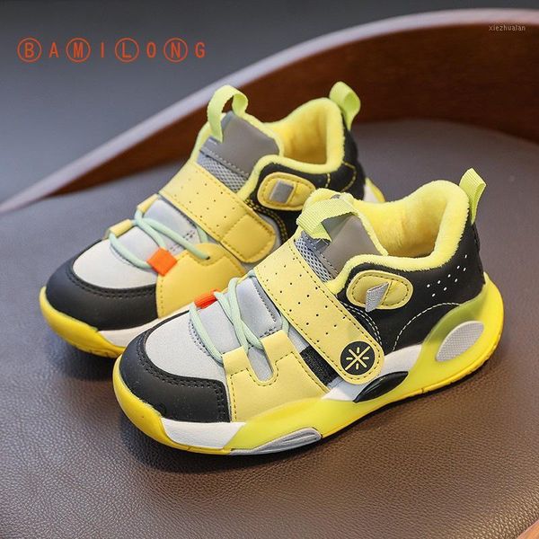 

athletic & outdoor bamilong autumn winter kids shoes casual baby cotton sneakers non-slip keep warm boys girls sport b4211, Black