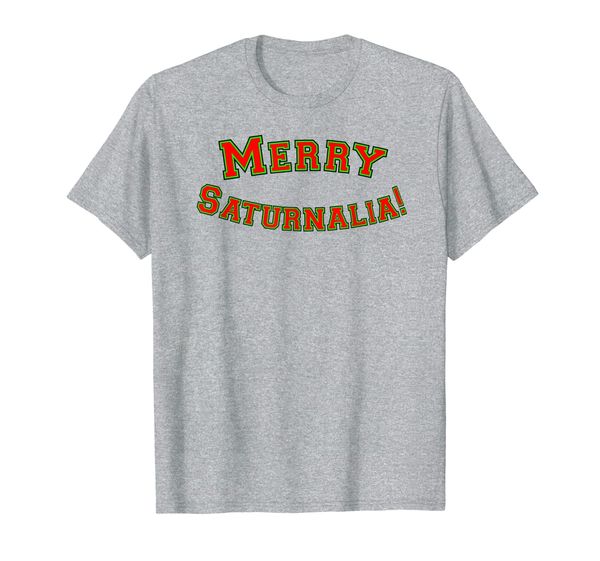 

merry saturnalia holiday t-shirt novelty gift, White;black