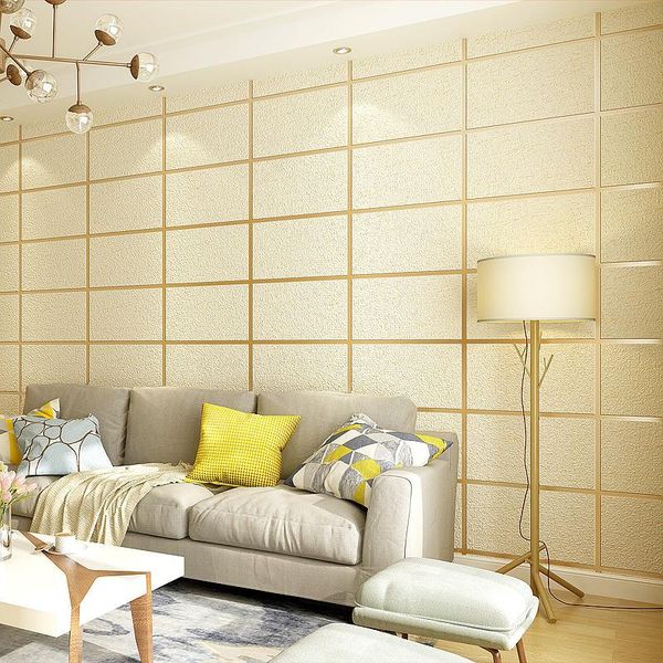 

wallpapers 3d lattice grain thick non-woven wallpaper modern minimalist creative tv background wall paper living room