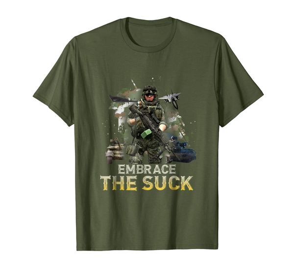 

embrace the suck ( military version ) t shirt, White;black