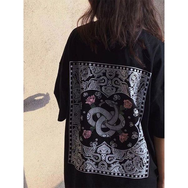 

women's t-shirt summer 2021 trend printed short sleeve female student korean wind loose ins five-point half top, White