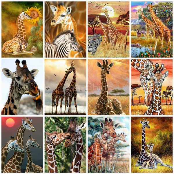 

diamond painting evershine 5d giraffe embroidery animals cross stitch rhinestones art handmade hobby gift wall decor