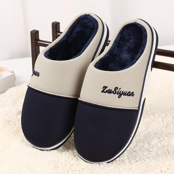 

slippers 2021 mixed color soft plush women antiskid thick bottom winter home shoes warm furry slides house couples fur, Black