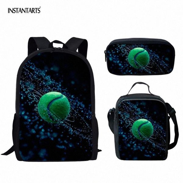 

instantarts 3d tennis print kids school bags big shoulder backpack with pencil bags 3d children gift bookbags schoolbags mochila j7kp#