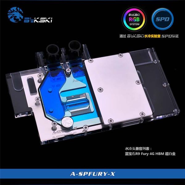

bykski a-spfury-x pc water cooling radiator gpu cooler video card graphics card water block for sapphire r9 fury 4g hbm