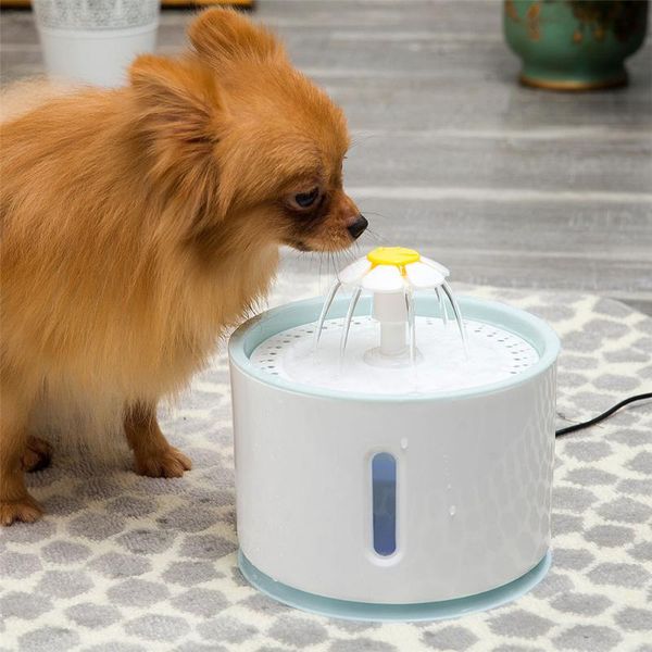 

cat bowls & feeders 2.4l automatic pet water fountain with led electric usb dog auto drinking dispenser active carbon