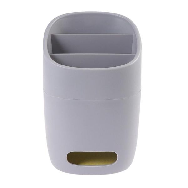 

chopsticks storage rack holder drain cage proof cutlery container three grids with diatom ooze for home (grey)