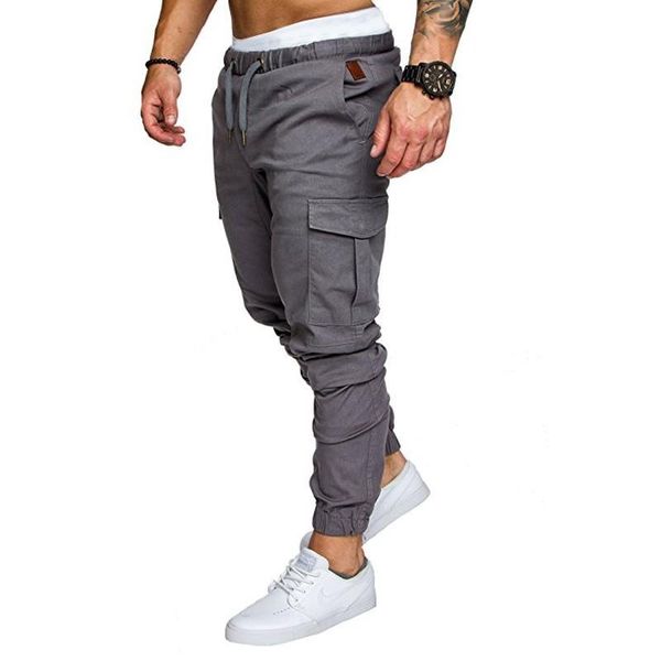 

men's pants zollrfea men plus size solid baggy loose elastic cotton sweatpants casual trousers large big cb0009, Black
