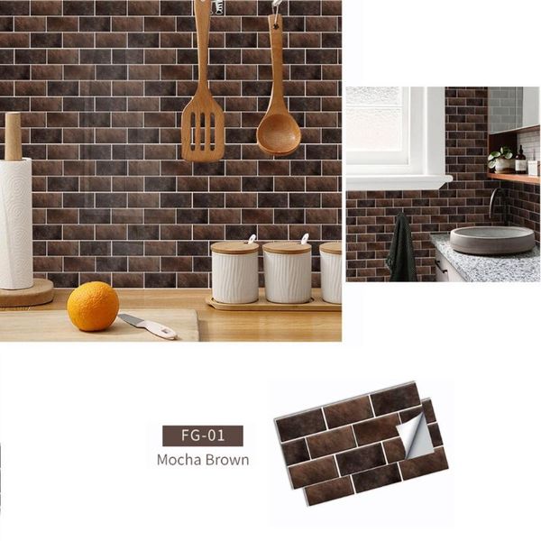 

window stickers 6pcs/set pvc wall home imitation adhesive tile mural decoration