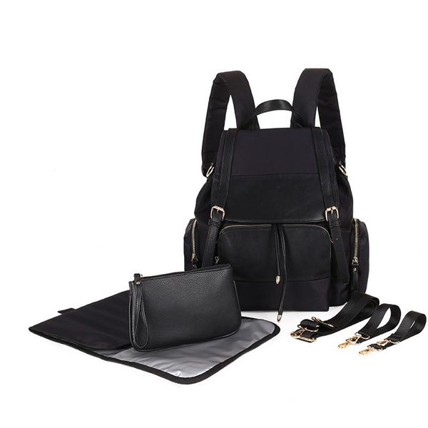 

diaper bags black pu leather bag backpack large capacity mummy maternity nappy baby stroller storage waterproof nursing