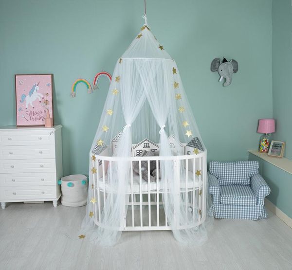 

crib netting children's mosquito net room ceiling dome mesh solid multicolor ins style exquisite dream crown tent bed single door