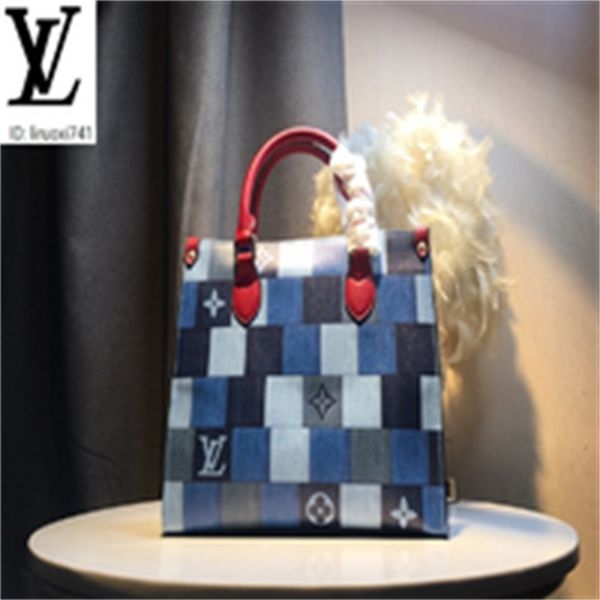 

brand designer luxury m0gp m44571 small blue check color handbag 30cm women handbags iconic bags handles shoulder bags totes cross body, Red;black