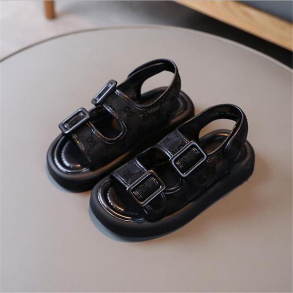 

sandals 2021 summer children's black boys' soft bottom anti slip casual girls' light fashion beach shoes, Black;red