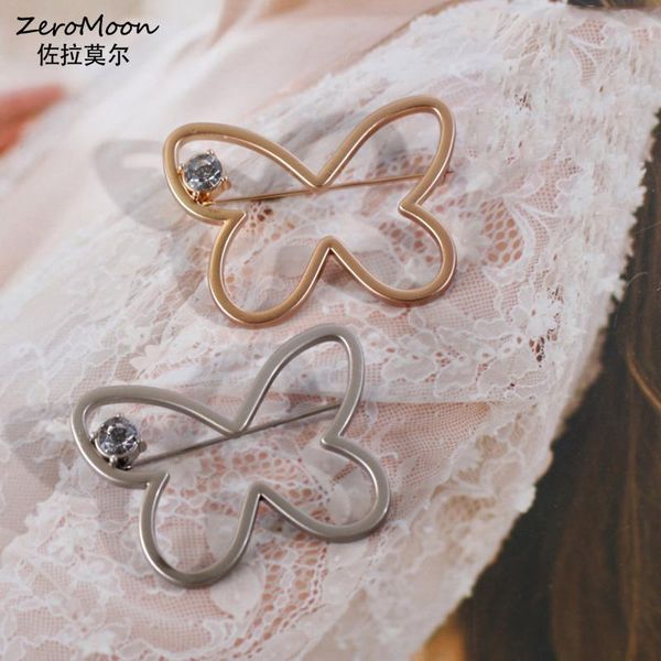 

pins, brooches classic metal butterfly brooch pin crystal rhinestone insect women scarf clip accessory fashion jewelry, Gray