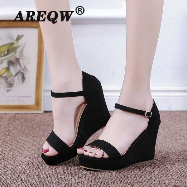 

women wedges sandals summer slip on platform ladies shoes woman fashion open toe casual female sandalias 2021 y0721, Black