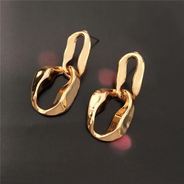 

dangle & chandelier women's earrings gold unusual hoop for women korean vintage geometry metal 2021 trendy fashion female jewelry, Silver